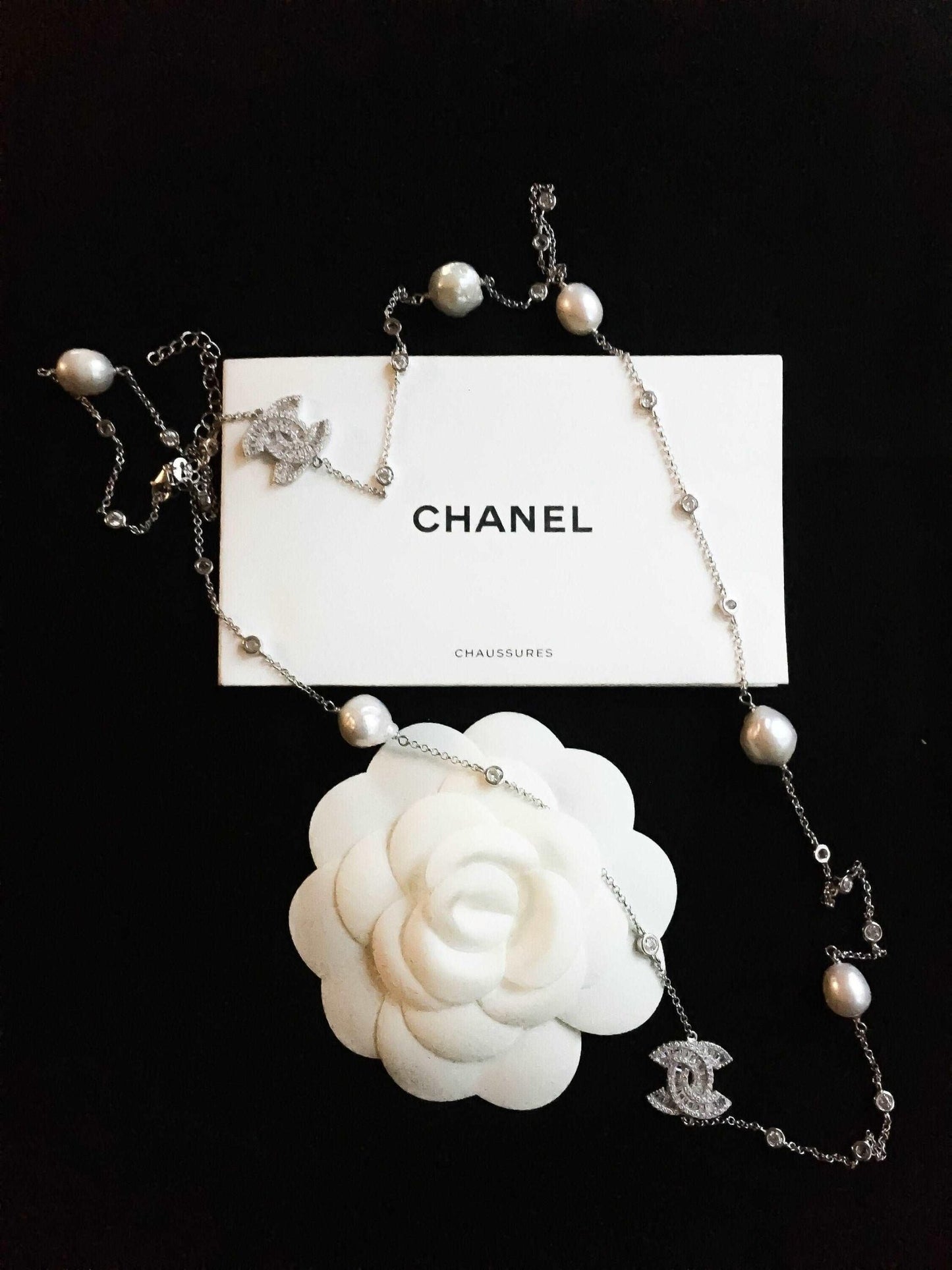 Chanel Authentic Real Pearl Custom Design Necklace - Tracesilver