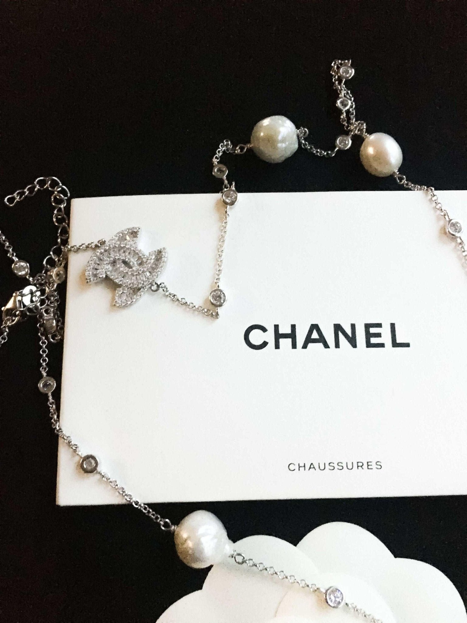 Authentic Chanel Multicolor Cabochon Pearl Necklace - Ruby Lane