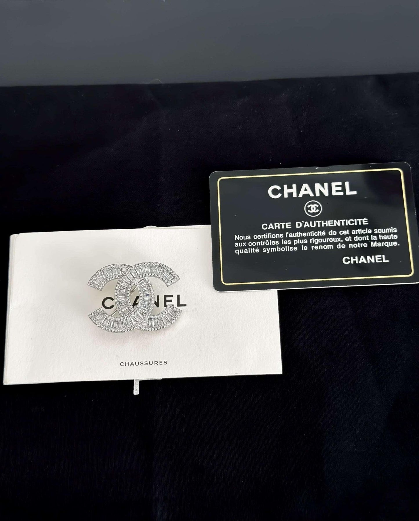 Chanel Brooch Elegant 925 Sterling Silver with Sparkling Zircon Stone - Timeless Glamour - Tracesilver