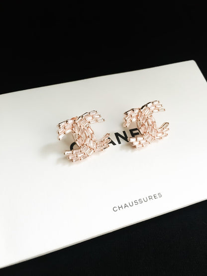 Chanel Rose Gold Authentic Stud Earrings - Tracesilver