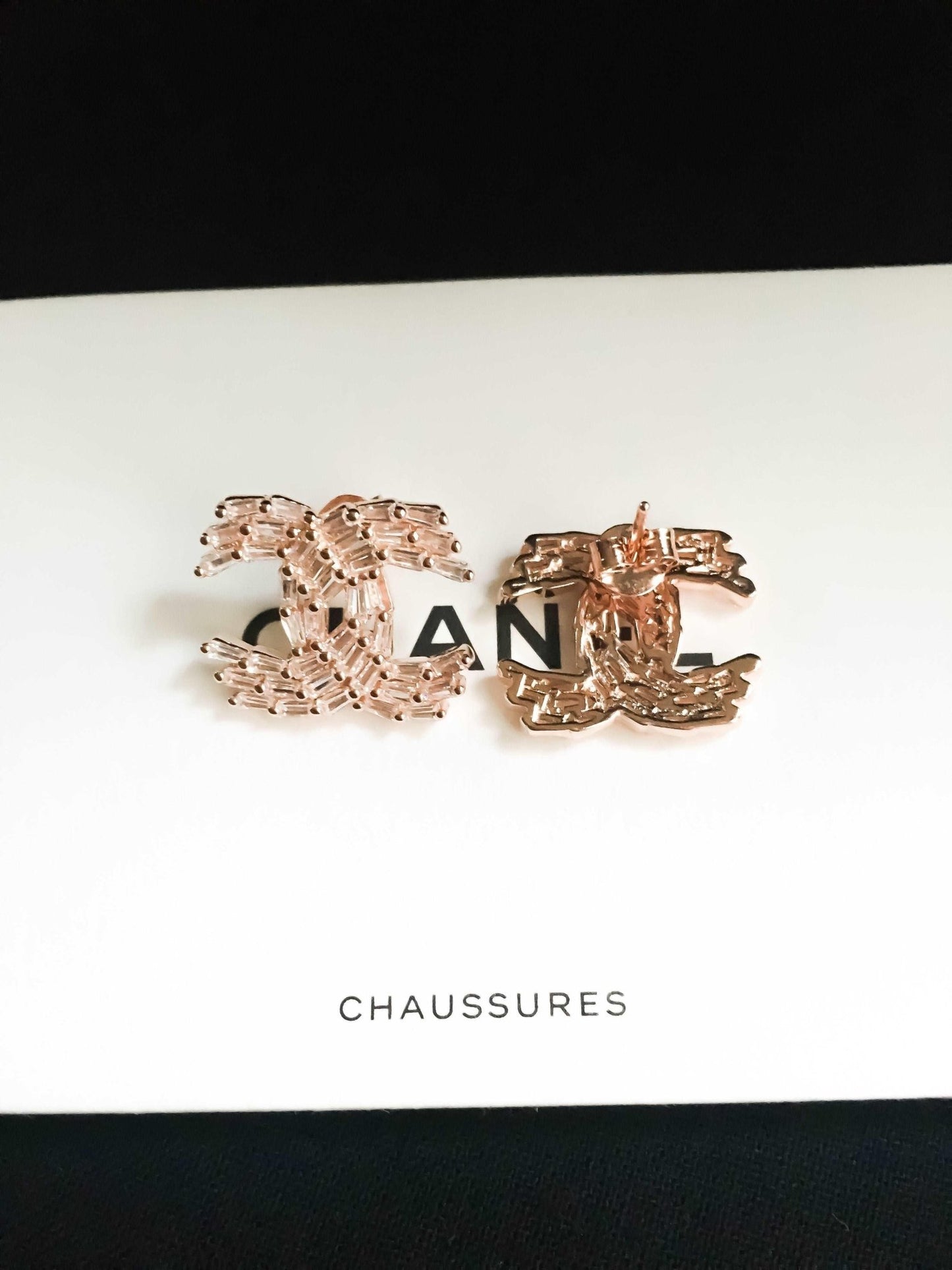 Chanel Rose Gold Authentic Stud Earrings - Tracesilver