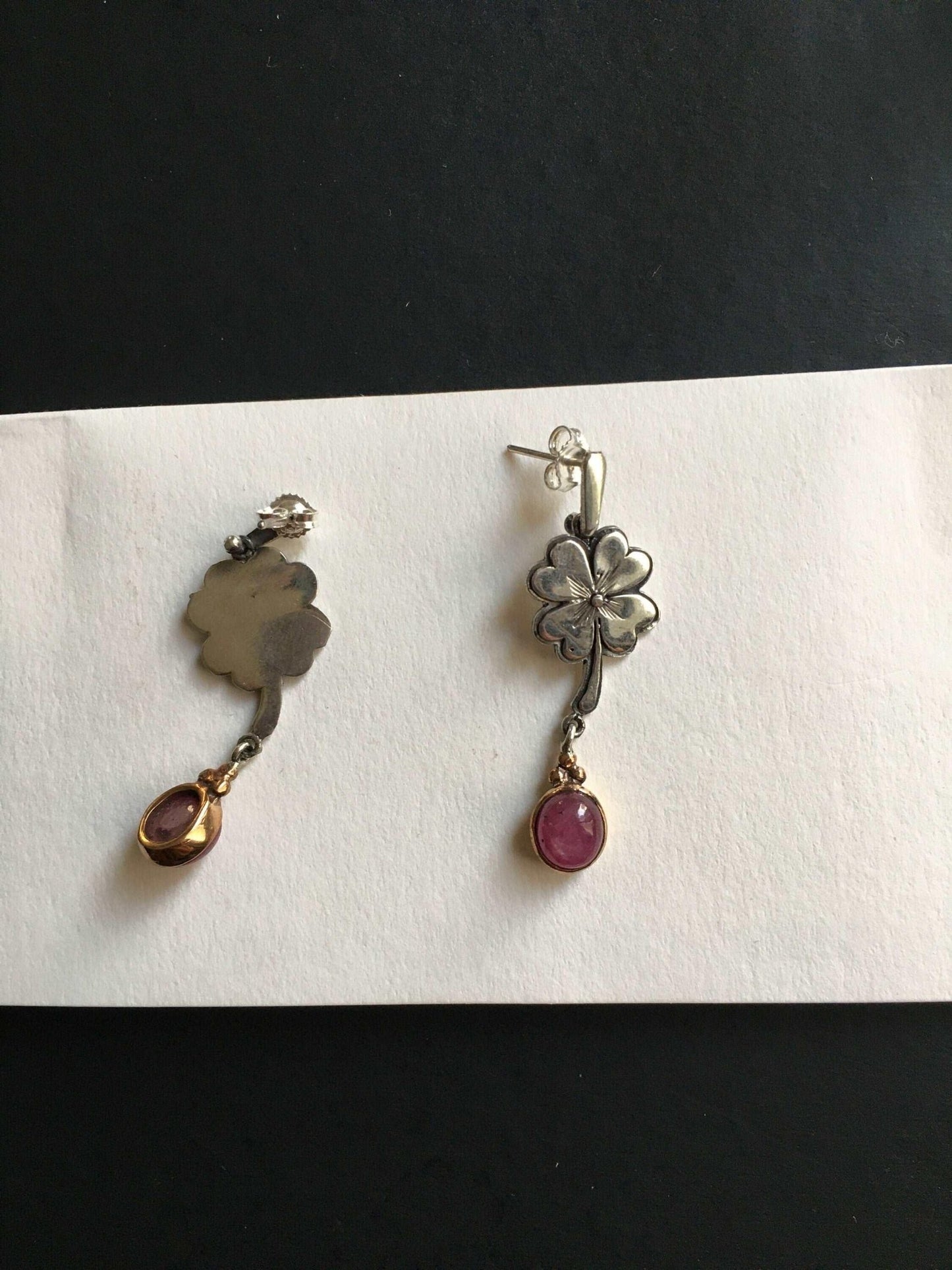 Root Ruby Flower Earrings, Custom Desing Jewelry Ruby Women Earrings, 925 Sterling Silver Flower Desing Earrings For Women - Tracesilver