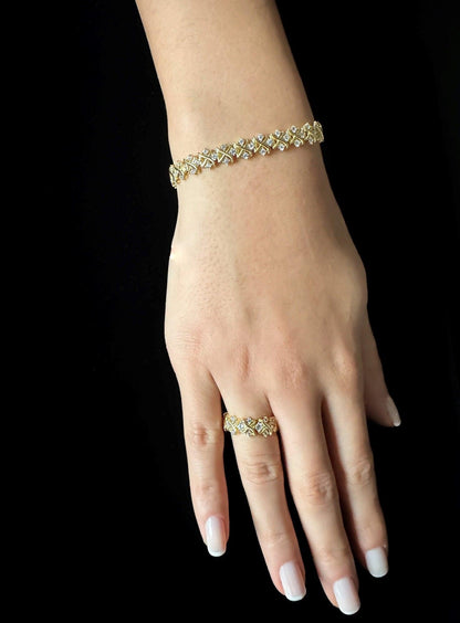 Tiffany & Co 22K Gold Planet Zircon Stone 925 Sterling Silver Luxury Jewelry Bracelet - Tracesilver