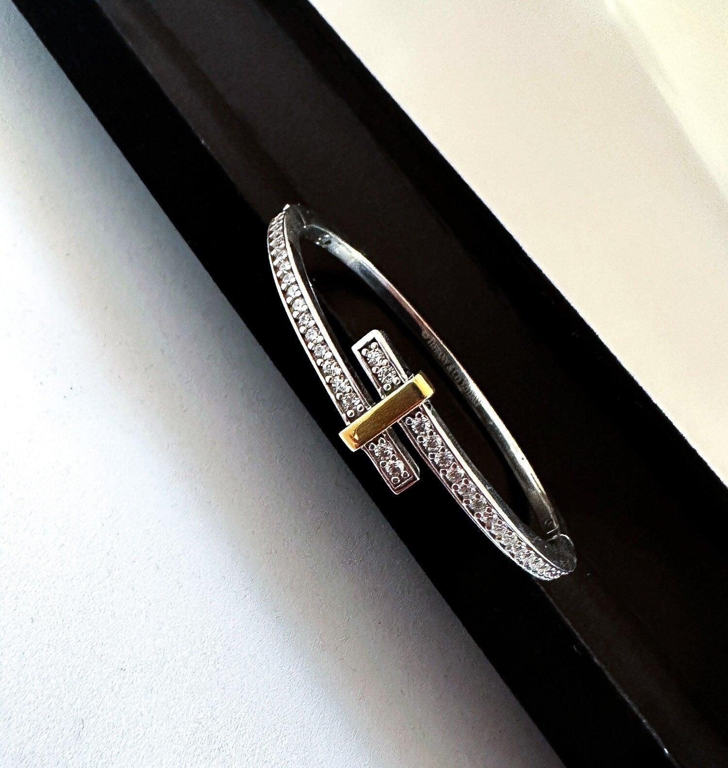 Tiffany & Co 925 Sterling Silver 14K Gold Planet Luxury Bracelet - Tracesilver
