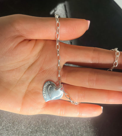 Tiffany&Co. 925 Sterling Silver Heart Necklace - Tracesilver