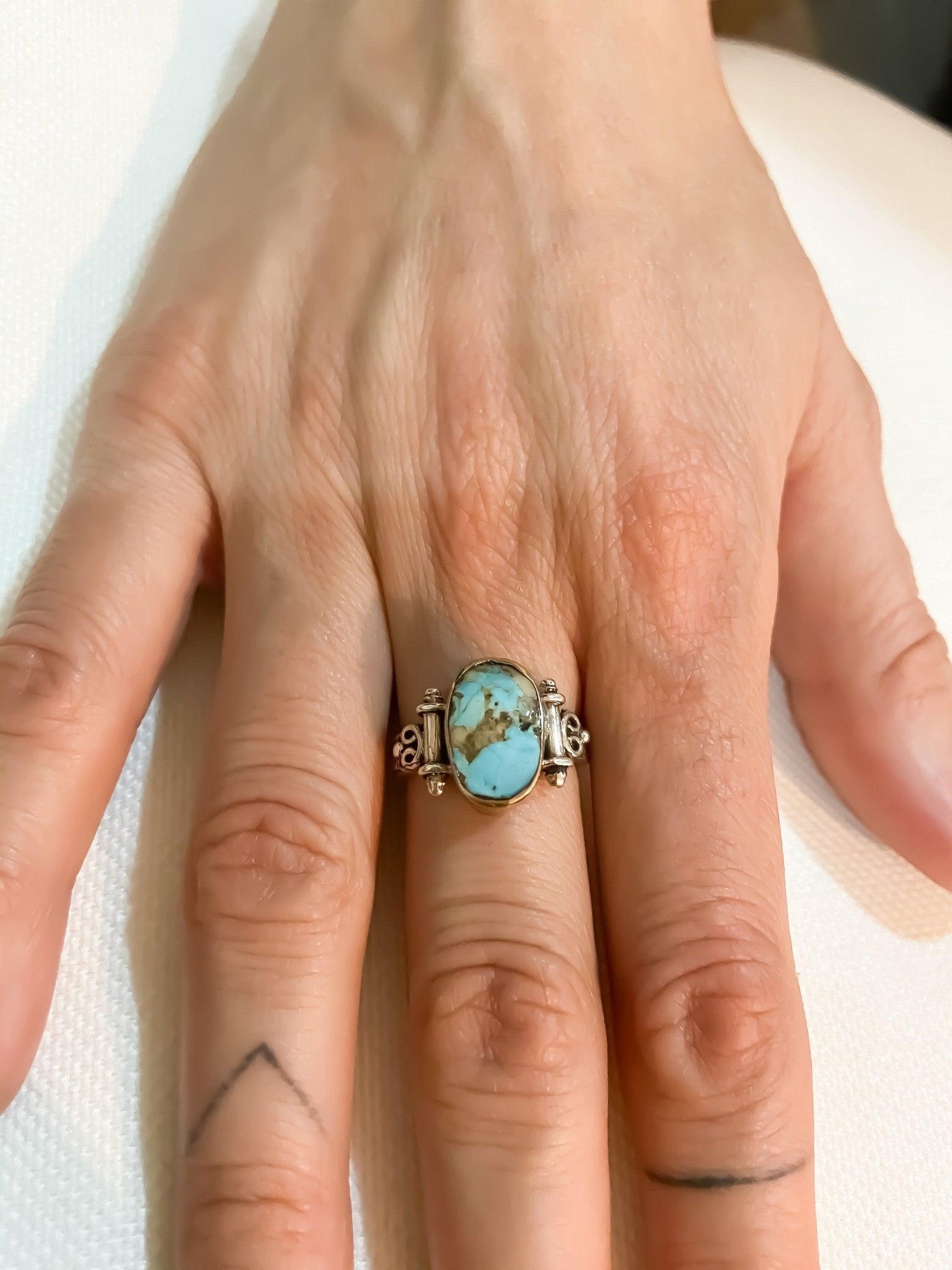 Silver turquoise deals rings womens