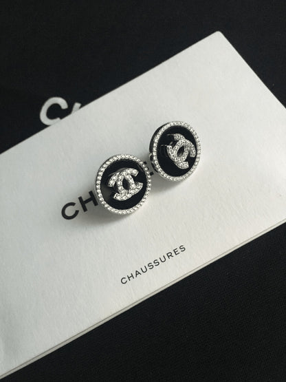 Vintage Chanel Enamel 925 Sterling Silver Earrings - Tracesilver